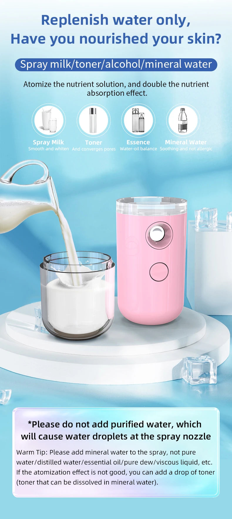 Mini Rechargeable Facial Steamer — 30ml Portable Nano Mist Sprayer for Instant Hydration, Wireless & Wireless! 💧✨