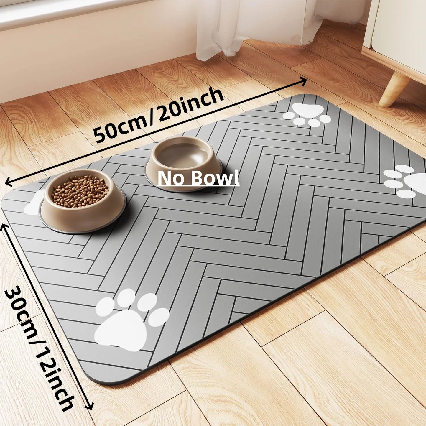🐾 Pet Feeding Mat – Absorbent Waterproof Placemat for Dog & Cat Bowls