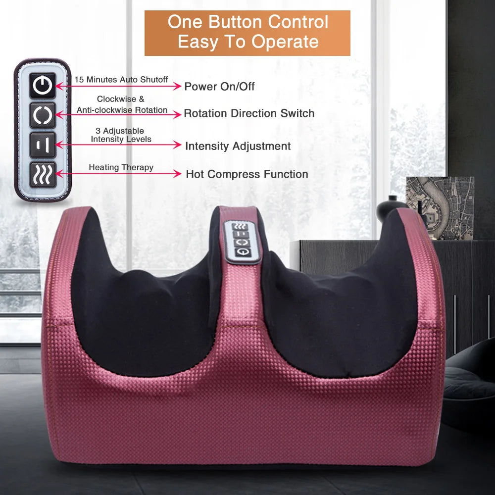 RelaxPro Electric Foot Massager with Heating, Hot Compression, and Muscle Relaxation for Pain Relief and Foot Spa Therapy