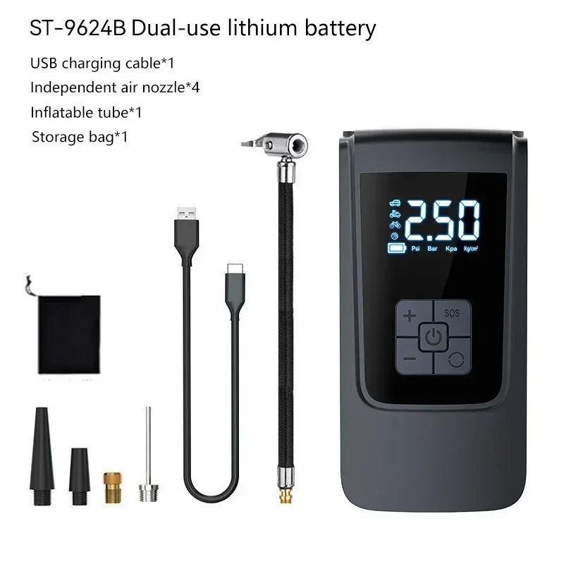 π Portable Wireless Air Pump β Electric Tire Inflator with Barometer