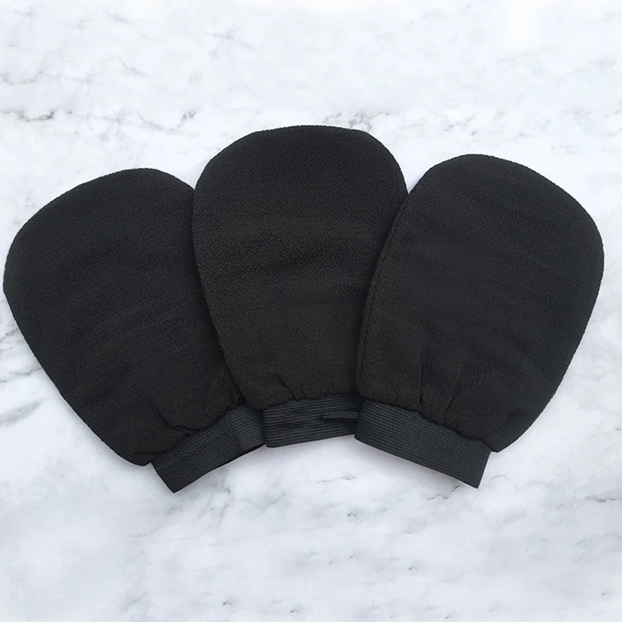 🛁 Black Exfoliating Bath Towel Glove – Double-Sided, Medium Sand Texture
