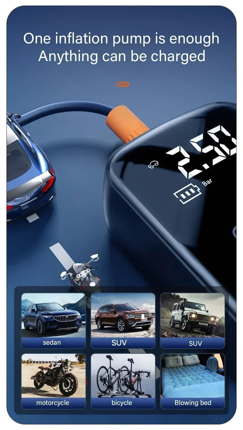 π Portable Wireless Air Pump β Electric Tire Inflator with Barometer