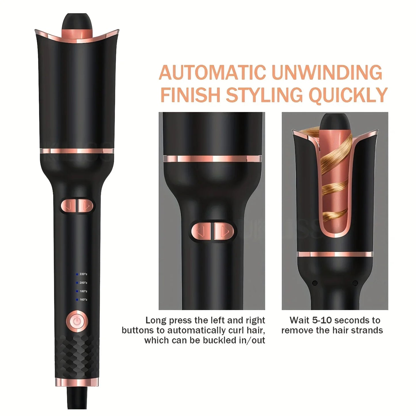 Automatic Ceramic Rotating Air Curler & Spin Wand Styler — Magic Hair Curling Machine