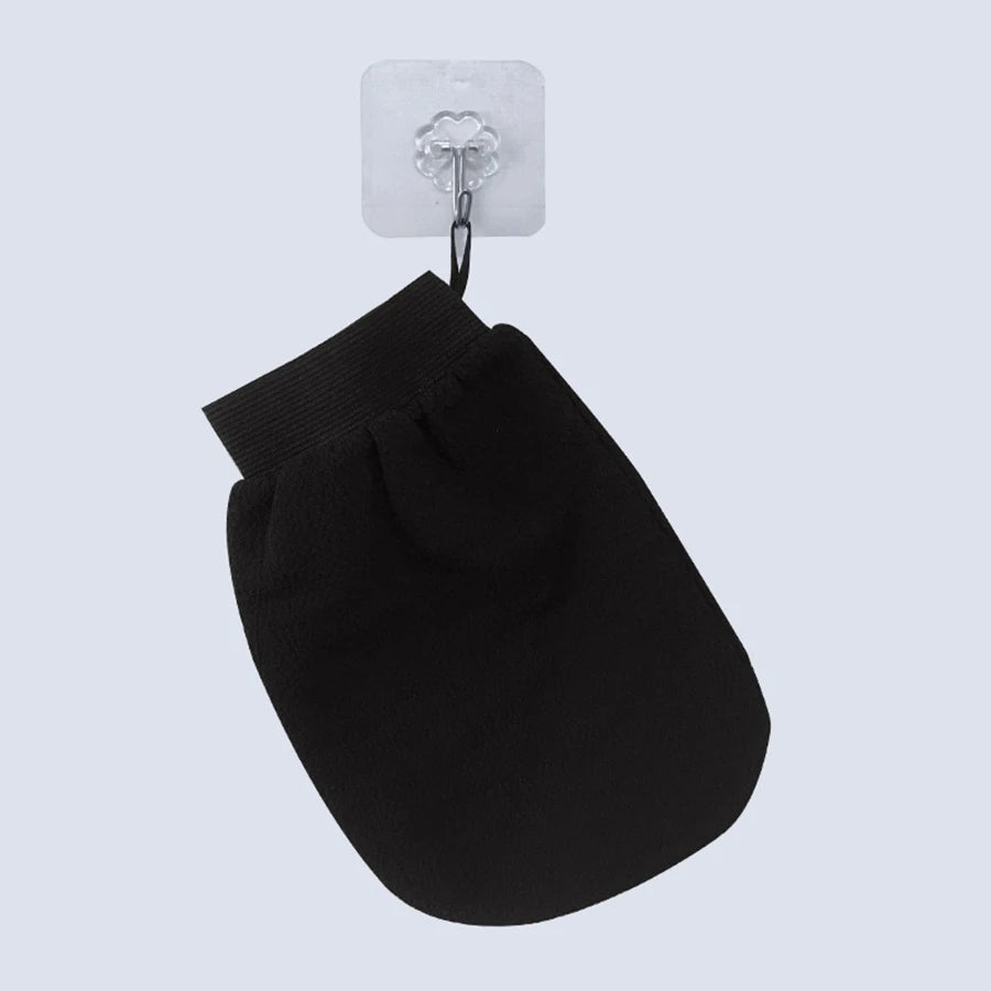 🛁 Black Exfoliating Bath Towel Glove – Double-Sided, Medium Sand Texture