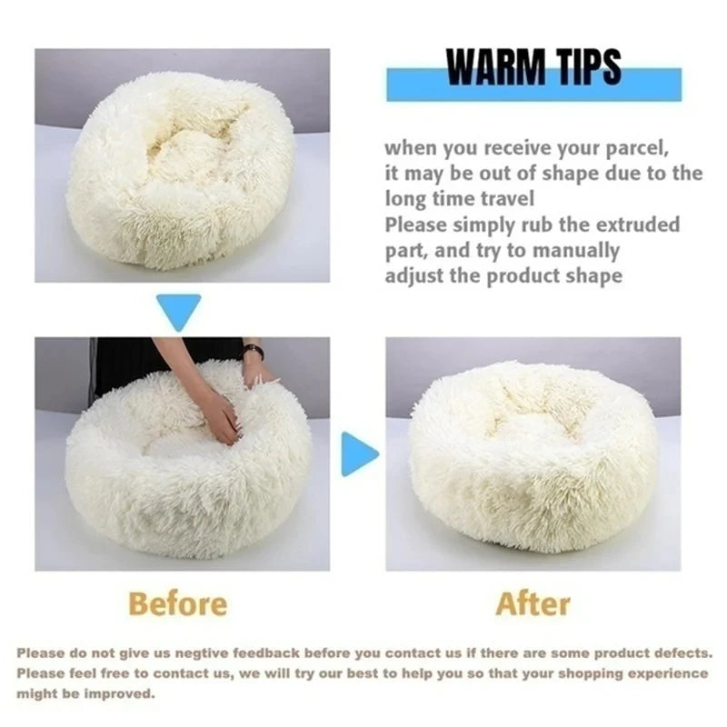 πΆπ± Round Plush Pet Bed β Warm, Washable Sofa Basket for Dogs & Cats