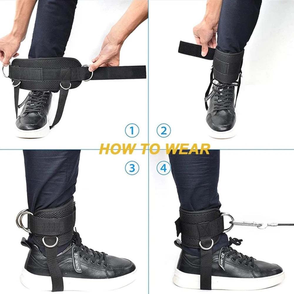 1PC Padded Thigh Strap with D-Ring – Ankle/Leg Cuff for Cable Machines, Gym Workout Accessory