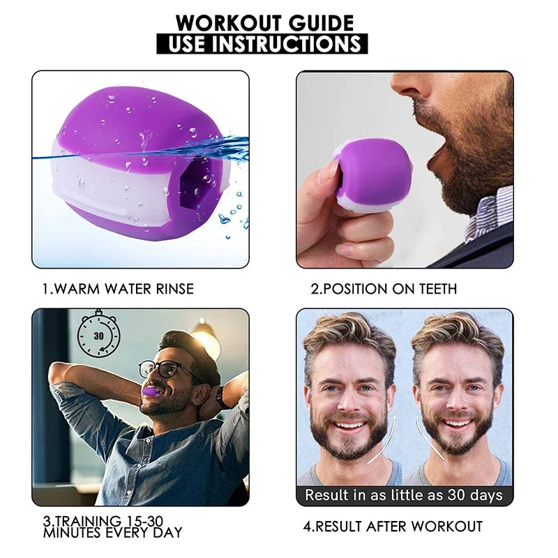 Jawline Training Thin Face Fitness Ball Facial Muscle Activate Exercise Mouth Masseter Jaw Chin Slimming Mandibular Lift Tools