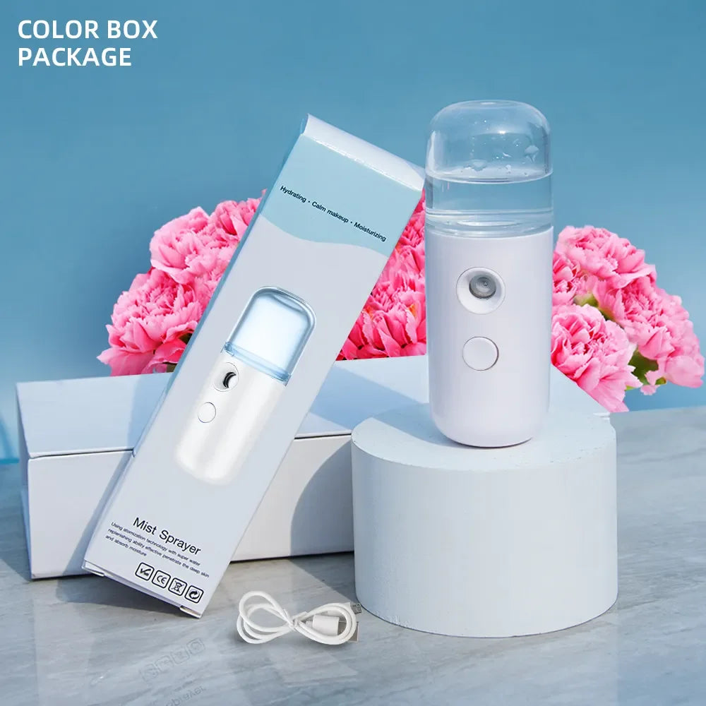 Mini Rechargeable Facial Steamer — 30ml Portable Nano Mist Sprayer for Instant Hydration, Wireless & Wireless! 💧✨