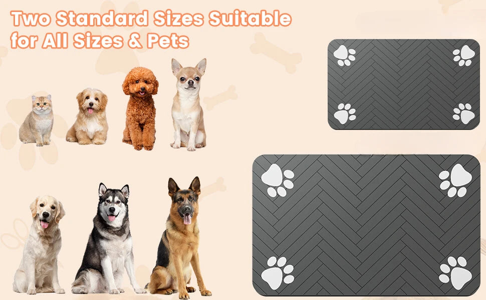 🐾 Pet Feeding Mat – Absorbent Waterproof Placemat for Dog & Cat Bowls