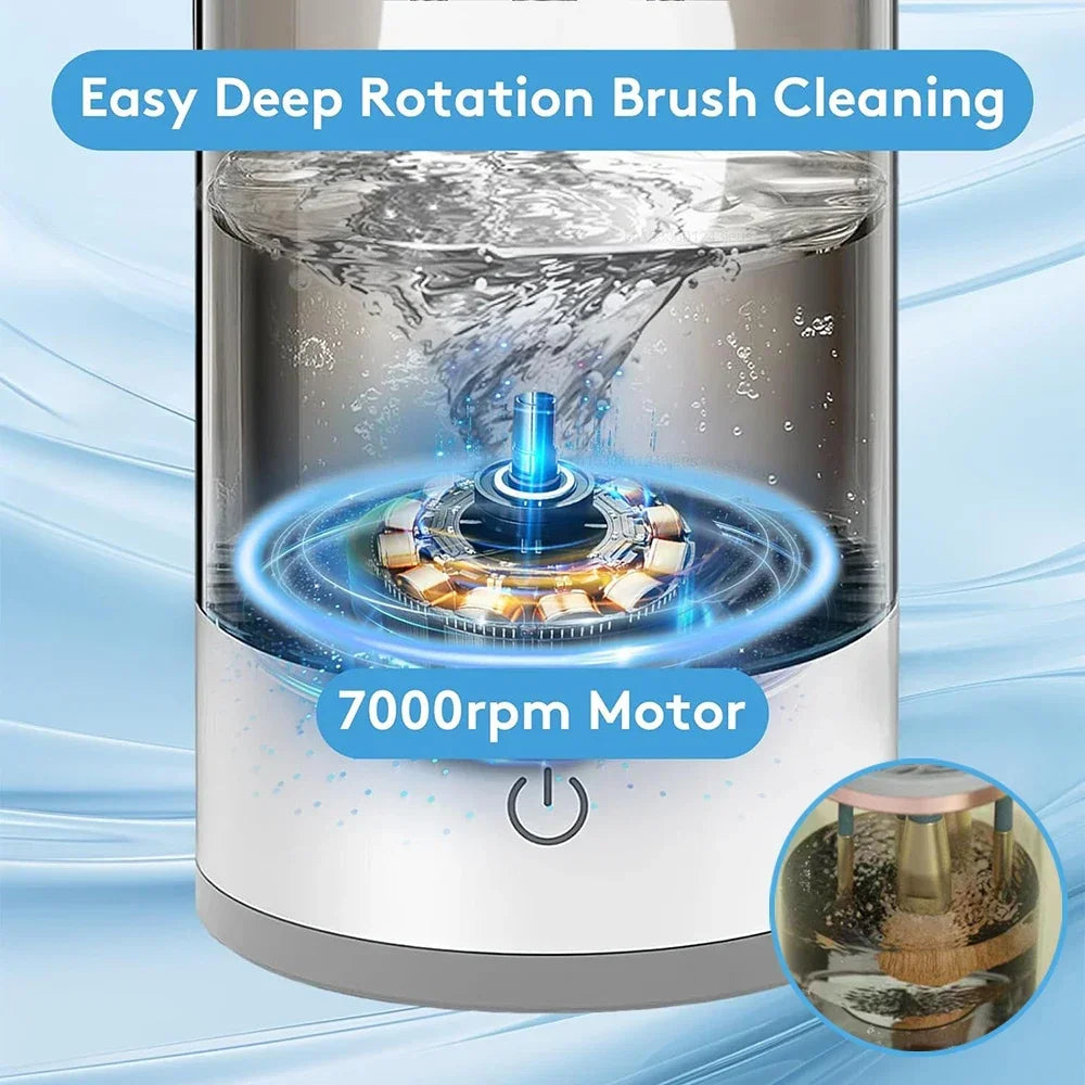 💄 USB Electric Makeup Brush Cleaner – 3-in-1 Portable Washer, Dryer & Drying Rack