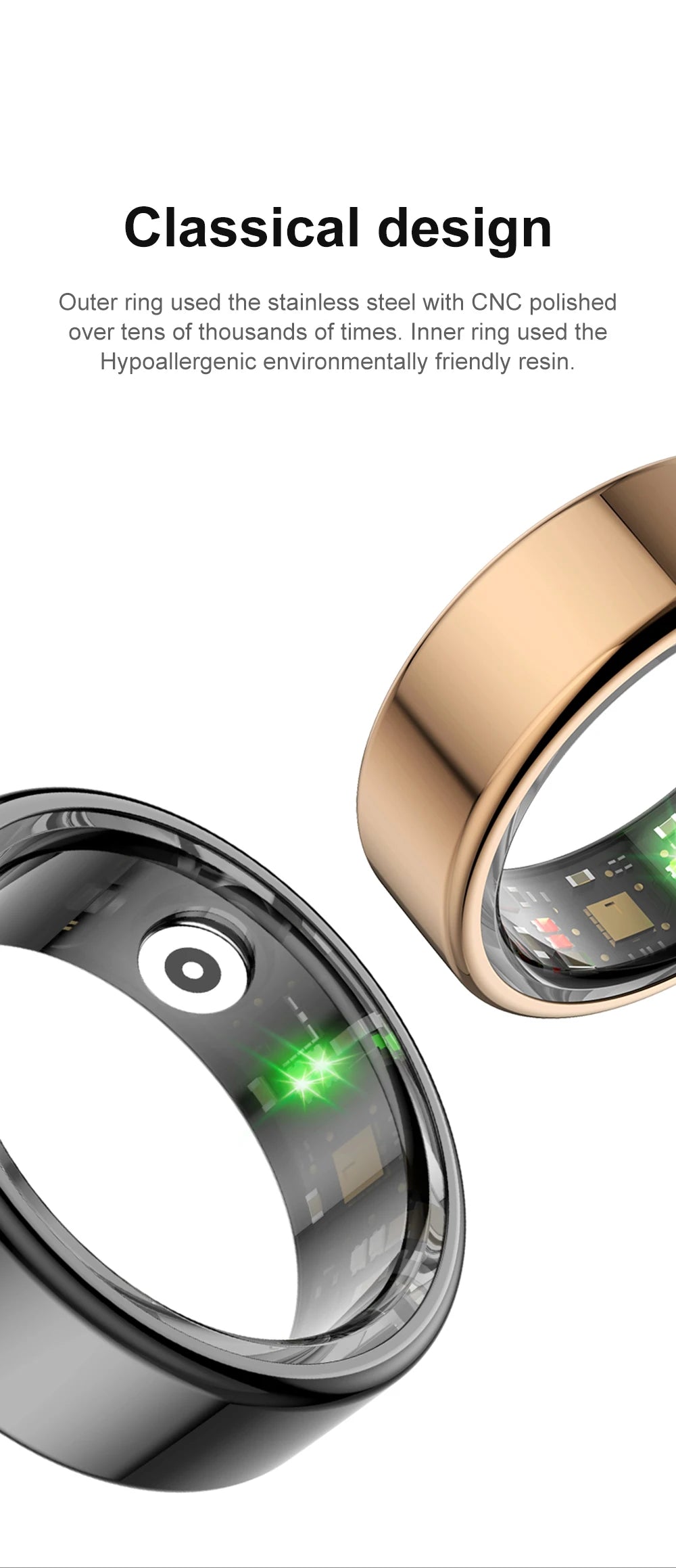 COLMI R02 Waterproof Smart Ring with Charging Case
