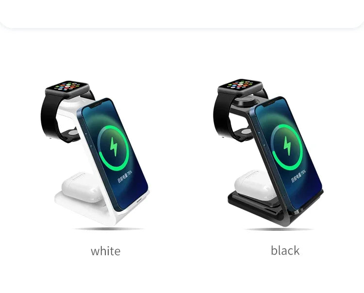 ⚡ 30W 3-in-1 Wireless Charging Stand – Fast Charger Dock for iPhone, Apple Watch & AirPods Pro
