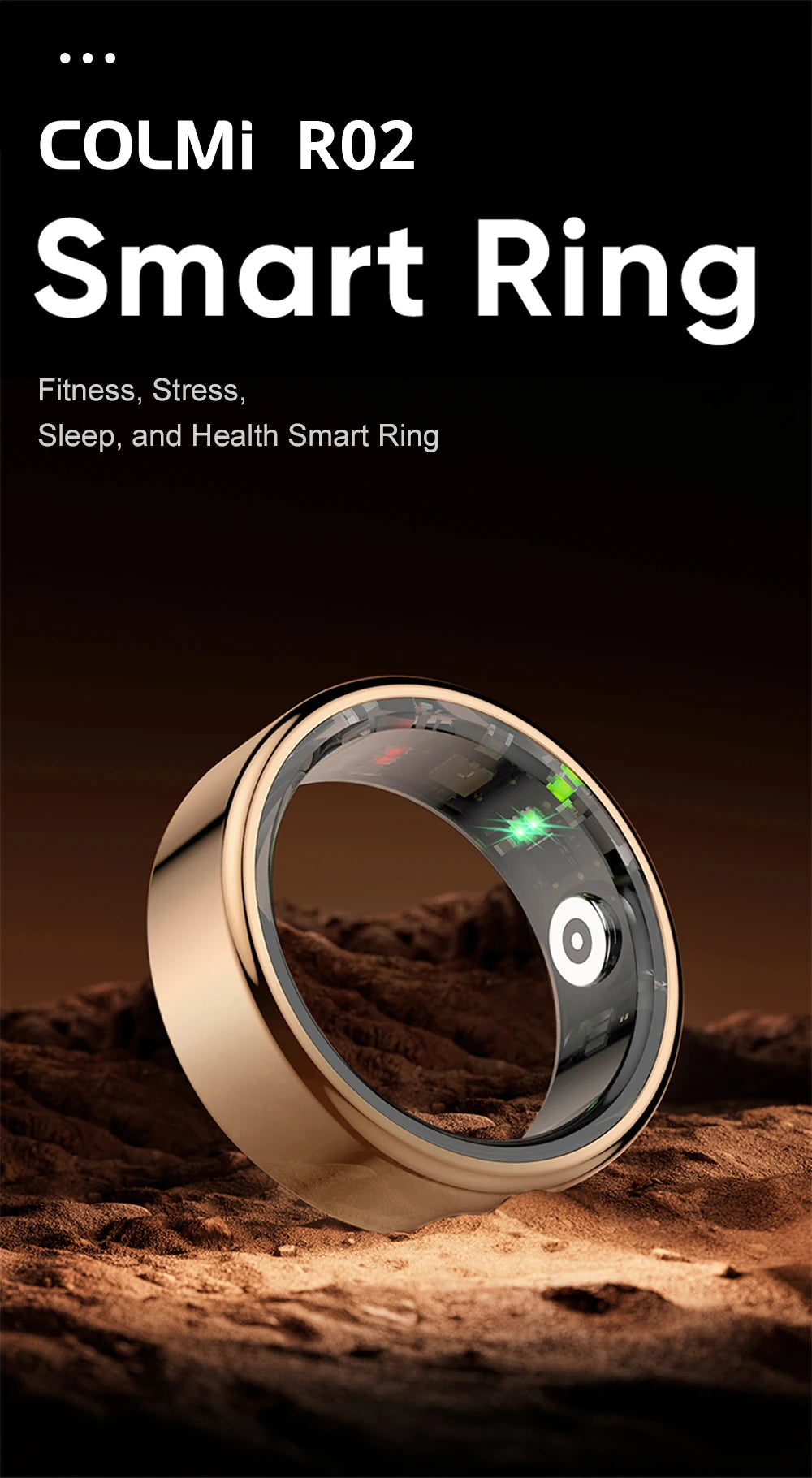 COLMI R02 Waterproof Smart Ring with Charging Case