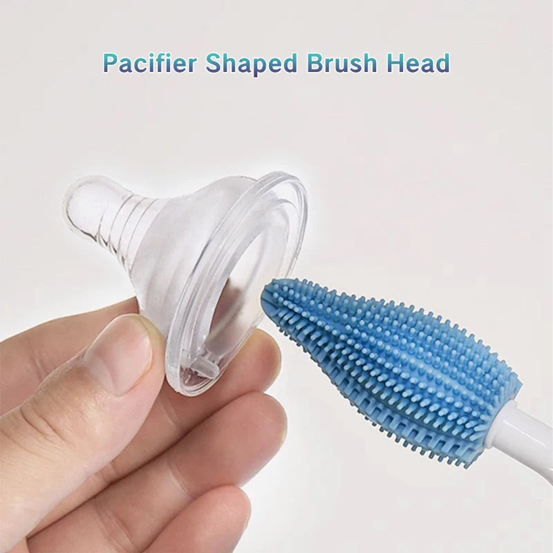 Silicone Baby Bottle & Pacifier Cleaning Set — 360° Straw & Glass Brush