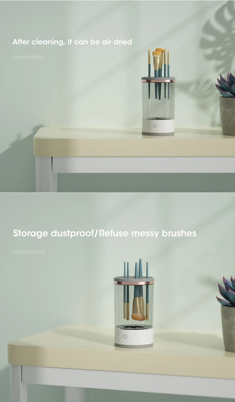 💄 USB Electric Makeup Brush Cleaner – 3-in-1 Portable Washer, Dryer & Drying Rack