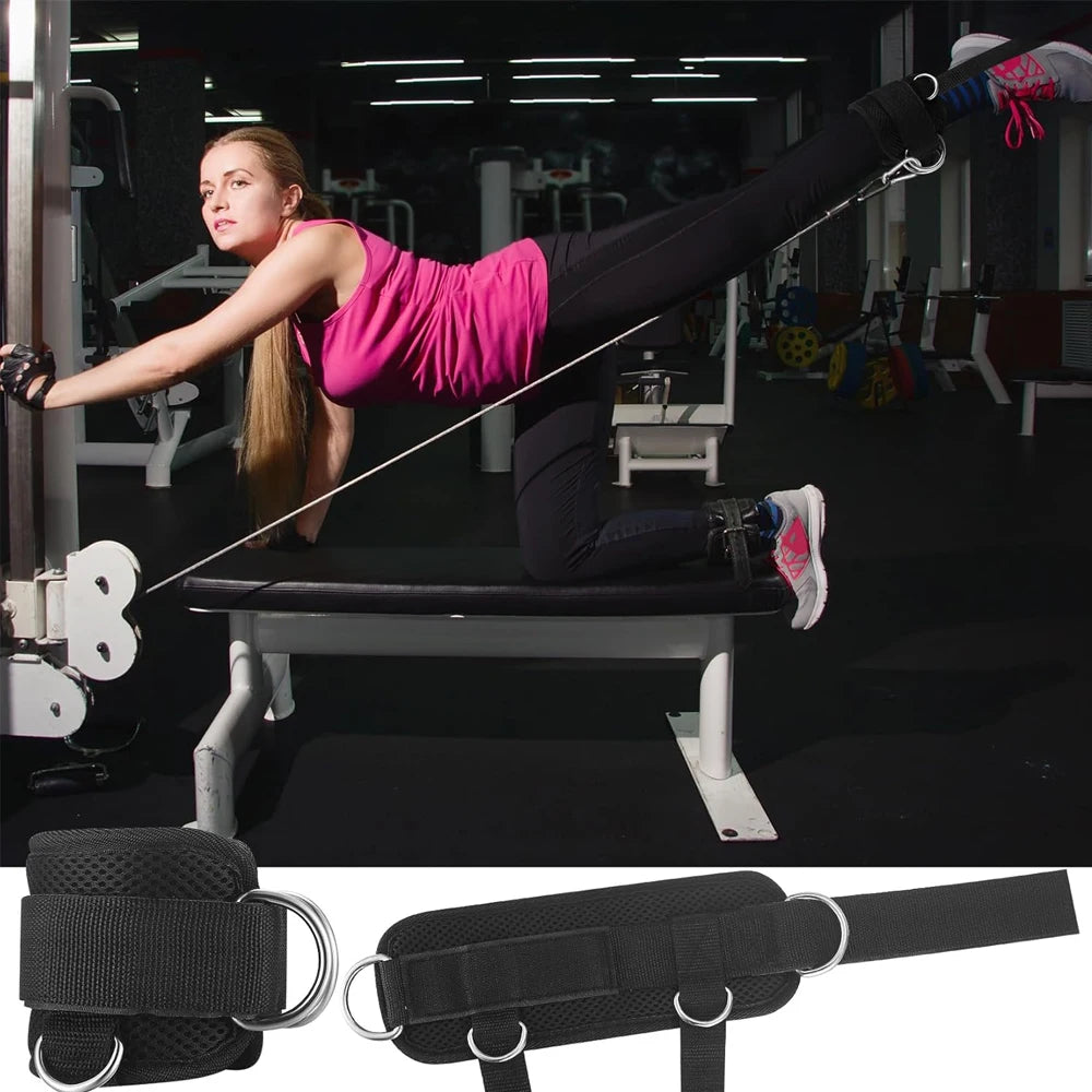 1PC Padded Thigh Strap with D-Ring – Ankle/Leg Cuff for Cable Machines, Gym Workout Accessory