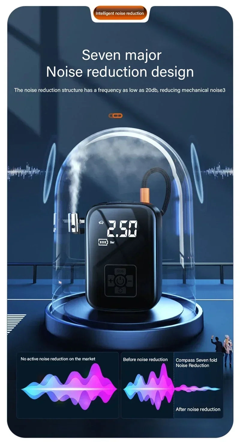 π Portable Wireless Air Pump β Electric Tire Inflator with Barometer