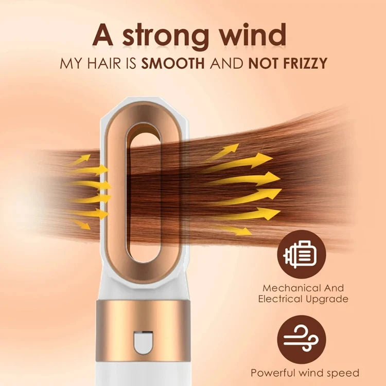 5 in 1 Low Noise Hair Styler Professional Hair Curling Straightening Hair Drying Hot Air Brushes 1000W