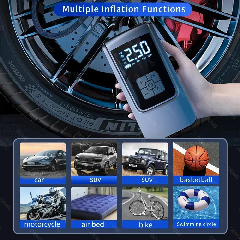π Portable Wireless Air Pump β Electric Tire Inflator with Barometer