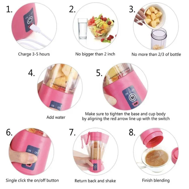 π Portable Mini Blender β USB Rechargeable Juicer Cup for Shakes & Smoothies