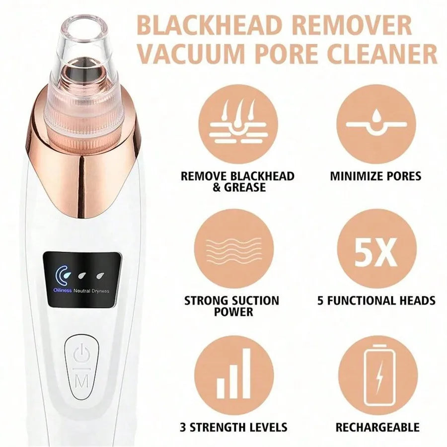 ClearGlow Deluxe Electric Pore & Blackhead Remover Vacuum for Facial Skin Care