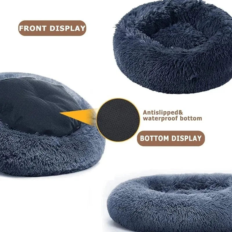 πΆπ± Round Plush Pet Bed β Warm, Washable Sofa Basket for Dogs & Cats