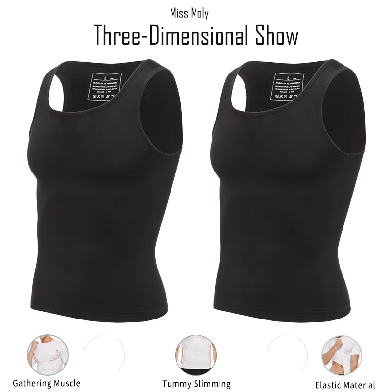 💪 Men’s Slimming Body Shaper – Compression Shirt for Chest & Tummy Control