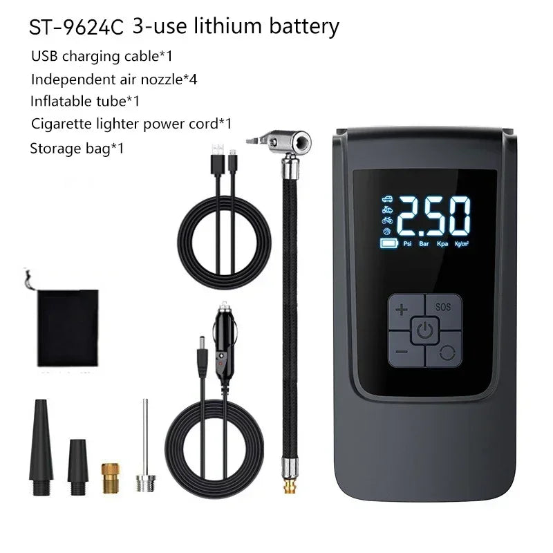 π Portable Wireless Air Pump β Electric Tire Inflator with Barometer