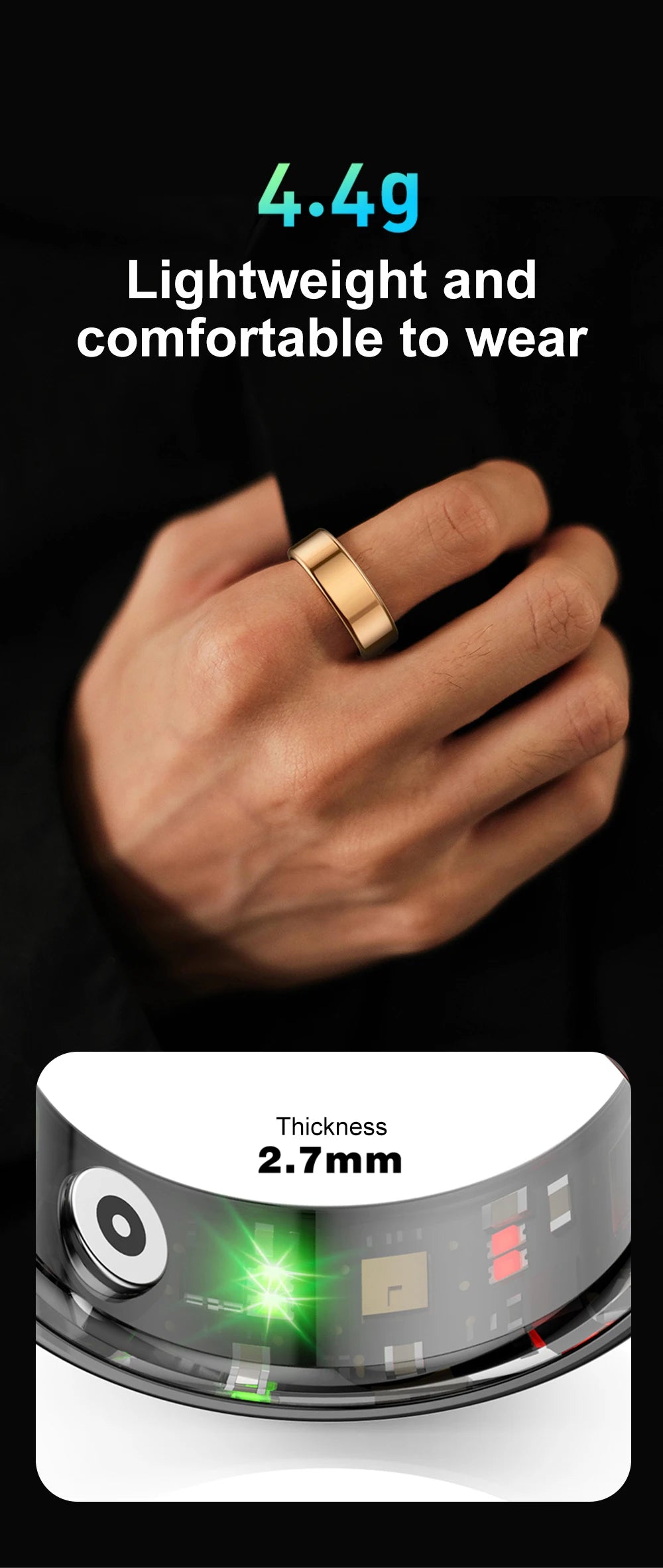 COLMI R02 Waterproof Smart Ring with Charging Case