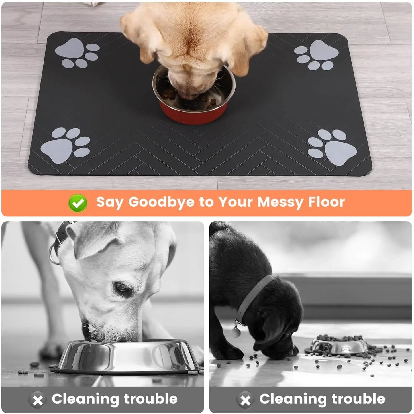 🐾 Pet Feeding Mat – Absorbent Waterproof Placemat for Dog & Cat Bowls