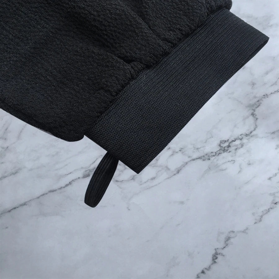 🛁 Black Exfoliating Bath Towel Glove – Double-Sided, Medium Sand Texture