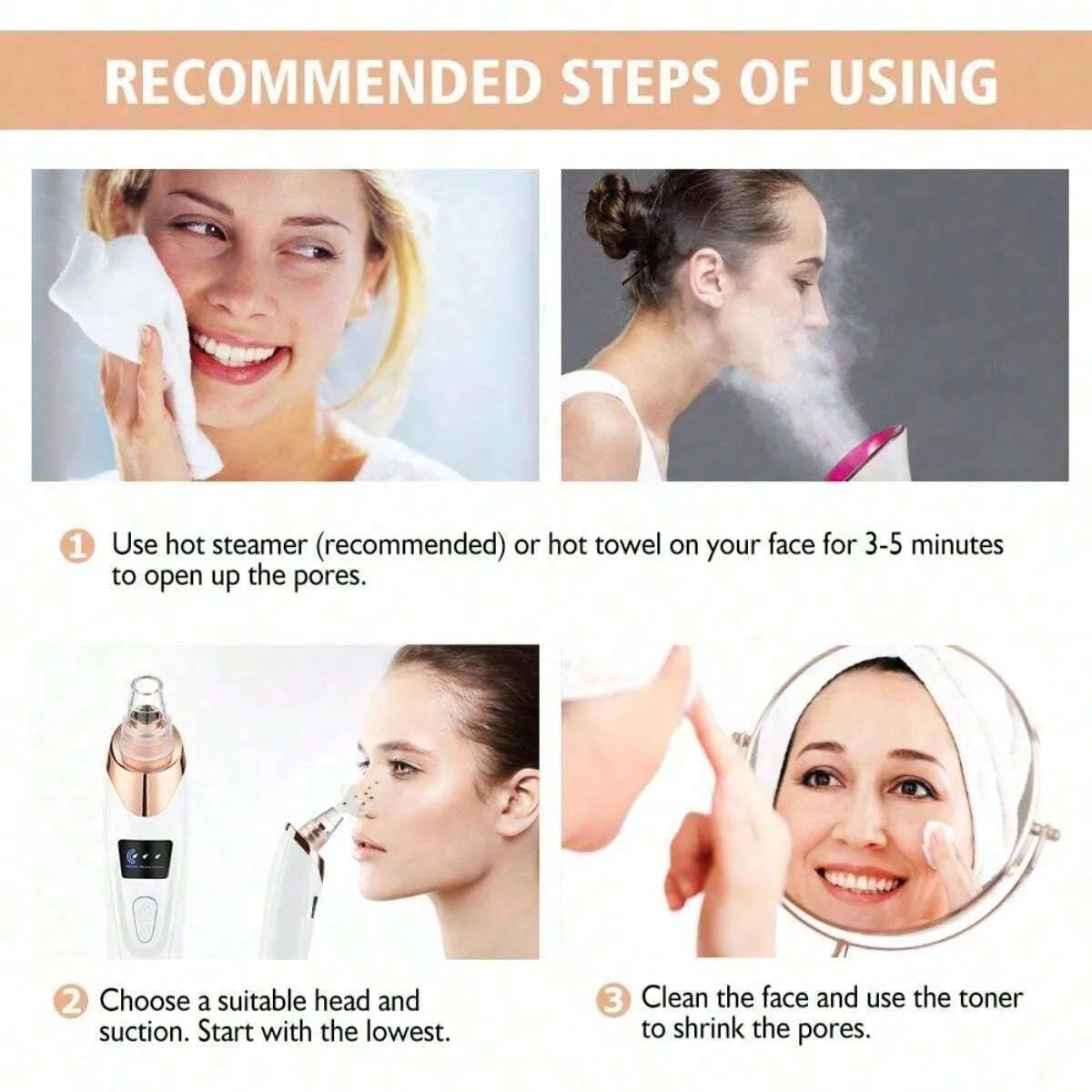 ClearGlow Deluxe Electric Pore & Blackhead Remover Vacuum for Facial Skin Care