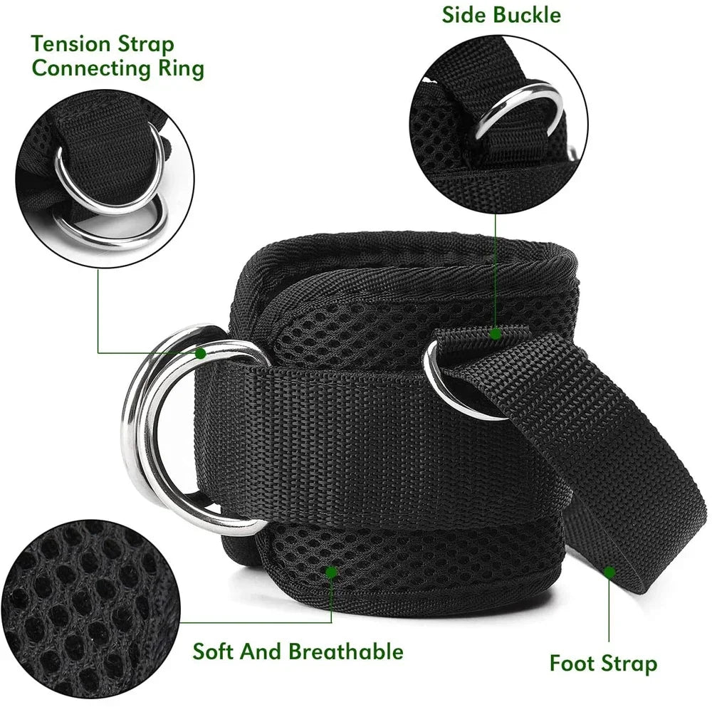 1PC Padded Thigh Strap with D-Ring – Ankle/Leg Cuff for Cable Machines, Gym Workout Accessory