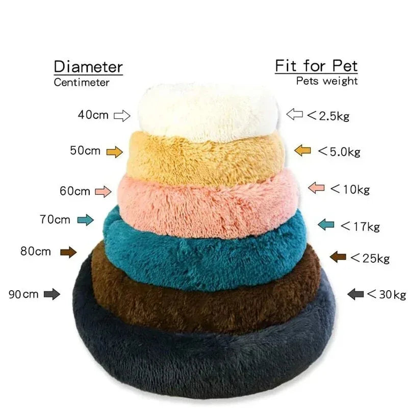 πΆπ± Round Plush Pet Bed β Warm, Washable Sofa Basket for Dogs & Cats