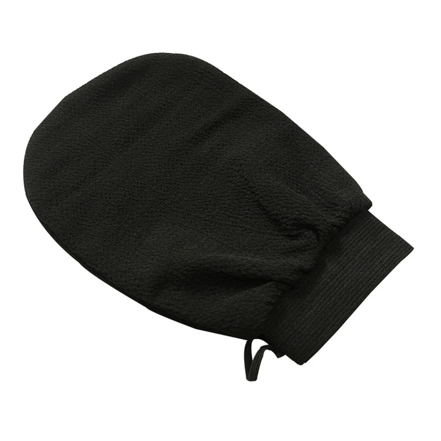 🛁 Black Exfoliating Bath Towel Glove – Double-Sided, Medium Sand Texture