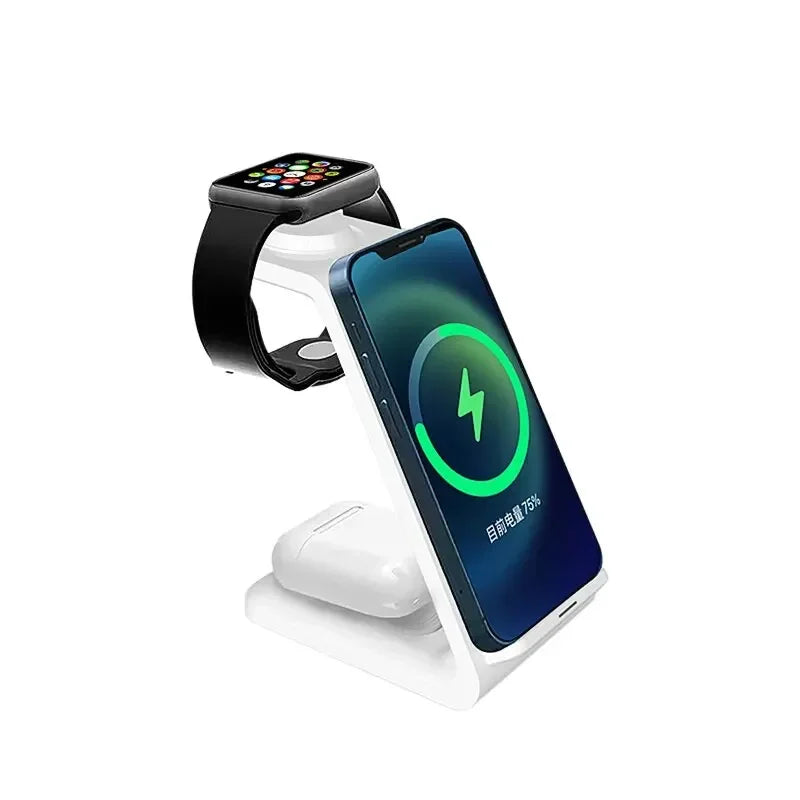 ⚡ 30W 3-in-1 Wireless Charging Stand – Fast Charger Dock for iPhone, Apple Watch & AirPods Pro