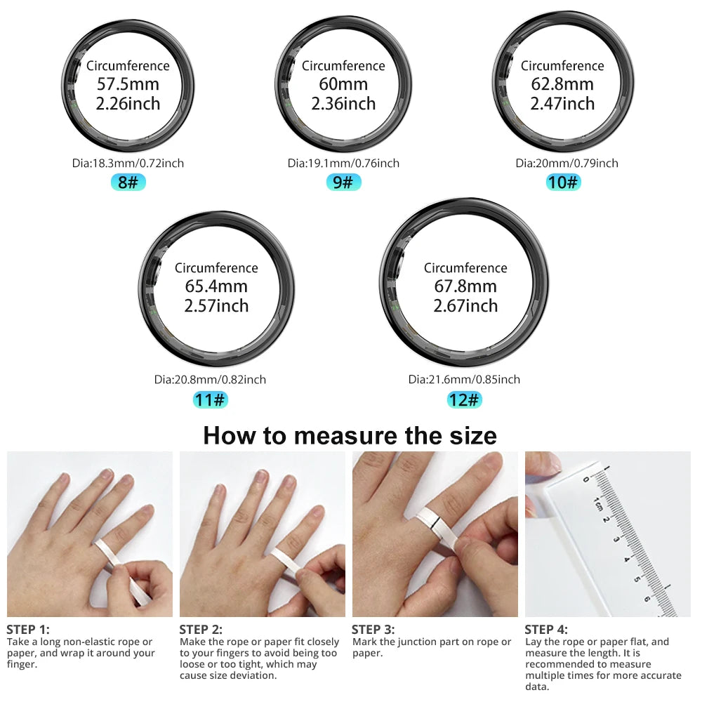 COLMI R02 Waterproof Smart Ring with Charging Case
