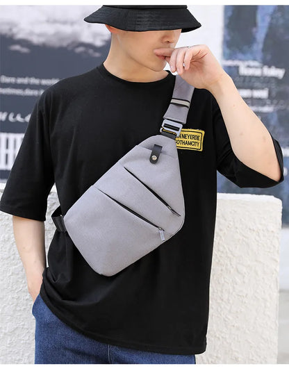 Fengdong Men’s Ultra-Thin Anti-Theft Sling Bag – Mini Crossbody Travel & Sports Chest Bag