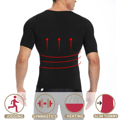 💪 Men’s Slimming Body Shaper – Compression Shirt for Chest & Tummy Control