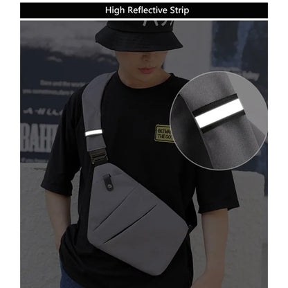 Fengdong Men’s Ultra-Thin Anti-Theft Sling Bag – Mini Crossbody Travel & Sports Chest Bag