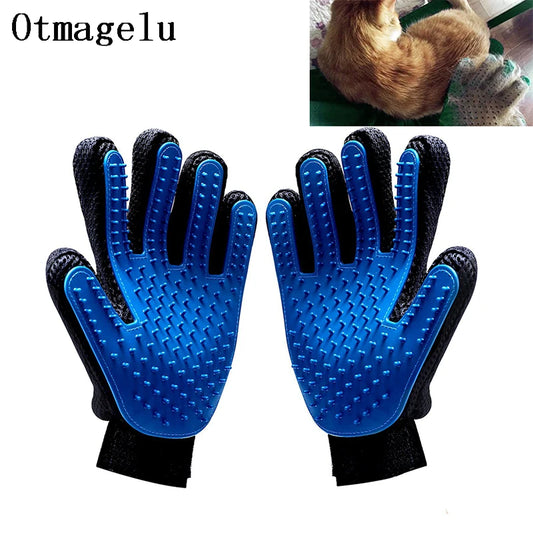 🧤 Silicone Pet Grooming Glove – Deshedding & Bathing Tool for Dogs & Cat