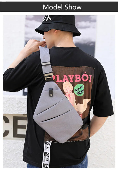 Fengdong Men’s Ultra-Thin Anti-Theft Sling Bag – Mini Crossbody Travel & Sports Chest Bag