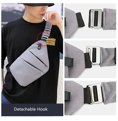 Fengdong Men’s Ultra-Thin Anti-Theft Sling Bag – Mini Crossbody Travel & Sports Chest Bag