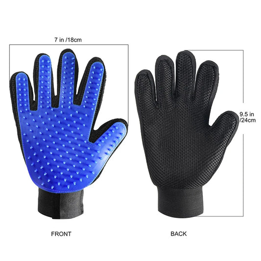 🧤 Silicone Pet Grooming Glove – Deshedding & Bathing Tool for Dogs & Cat