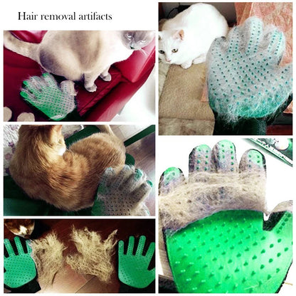 🧤 Silicone Pet Grooming Glove – Deshedding & Bathing Tool for Dogs & Cat