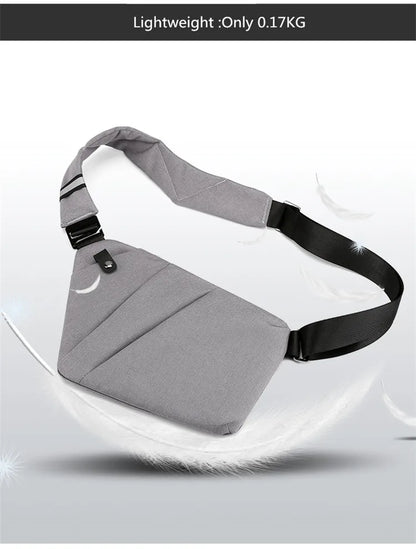Fengdong Men’s Ultra-Thin Anti-Theft Sling Bag – Mini Crossbody Travel & Sports Chest Bag