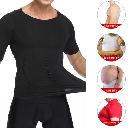 💪 Men’s Slimming Body Shaper – Compression Shirt for Chest & Tummy Control
