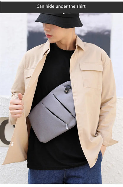 Fengdong Men’s Ultra-Thin Anti-Theft Sling Bag – Mini Crossbody Travel & Sports Chest Bag
