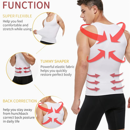💪 Men’s Slimming Body Shaper – Compression Shirt for Chest & Tummy Control