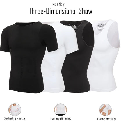 💪 Men’s Slimming Body Shaper – Compression Shirt for Chest & Tummy Control